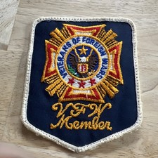VFW Member Patch Veterans Of Foreign Wars Embroidered Badge Vintage Collectible