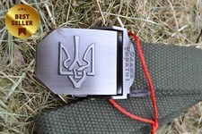 Ukrainian Trident/Tryzub Metal Buckle Military Style Uniform Belt 51"X1.5" Olive