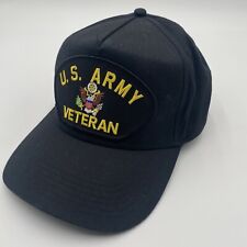 US Army Veteran Hat Vet Patch Snapback Black Military Ball Cap VGC picture