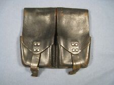 WWII Austrian Pebbled Black Leather Belt Pouch Marked Solla Wien Gesh.Gesh. picture
