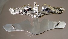 US NAVY Licensed Submarine dolphin regulation solid backed sterling pin Badge