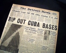 Cuban Missile Crisis Arms Blockade John F. Kennedy Soviets Ending1962 Newspaper