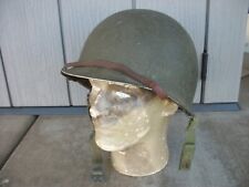 US WW2 M1 Helmet Front Seam w/ Firestone Liner & Sewn Chinstraps  picture