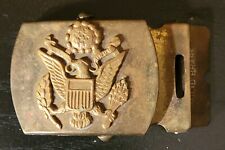 VINTAGE UNITED STATES MILITARY INSIGNIA QUICK RELEASE BRASS BELT BUCKLE  picture