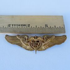 WWII USAF FLIGHT SURGEON WINGS STERLING GOLD 1ST TYPE FULL SIZE MEYER - NICE picture