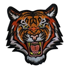 Tiger Head Jungle Hunter Alpha Tactical Hook Loop Patch Badge Orange