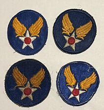 4 Vintage US Military Army AIR FORCE PATCH Insignia WWII Wings White Star Lot picture
