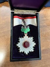 Rare WWII Japanese Order of  Rising Sun Neck Order Original Cased Complete picture