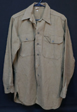 WWII U.S. Army USAAF Wool Flannel Shirt OD War-Time Production Size 14 1/2 x 34 picture