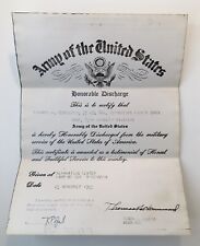 1945 Army of the United States of America Honorable Discharge Document picture