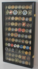 LOCKABLE Challenge Coin Display Case Cabinet Pin Medal, Glass Door picture