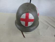 SCARCE WW2 Army Air Force Medic Four Panel Helmet Worn in Battle - NAMED picture