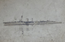 WW1 ROYAL NAVY - WORLD'S 3rd AIRCRAFT CARRIER ' HMS VINDICTIVE ' PHOTO OCT 1918 picture