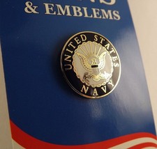 FREE SHIP Lapel Pin United States Navy White & Blue Enamel 7/8"