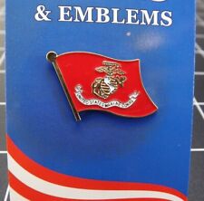 BRAND NEW Lapel Pin United States Marine Corps USMC Flag Red Enamel 1