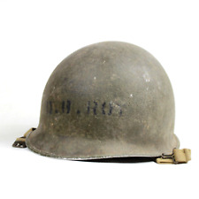 WW2 M1 HELMET FRONT SEAM FIXED BALE LOOPS FS FB MCCORD OD3 CHINSTRAP EARLY 1941 picture