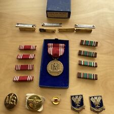LOT 18 WW2 Army Air Corp Medal Ribbon Bar Button Sustineo Alas EU Theater Battle picture