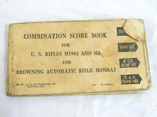 US Army WWII GI Combination Score Book Rifles Browning Automatic Military 1942 picture