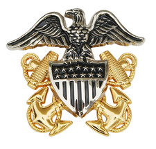 USA NAVY OFFICER HAT CAP CAPTAIN ADMIRAL METAL  HAT BADGE - HI QUALITY - CP MADE
