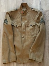 P1912 USMC/Marine Corps EM 2-Pocket Summer Tunic w SGT Chevrons-Made In Cuba