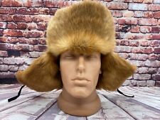 Original Hat Winter Natural Red Fox Fur Ushanka Hat Natural Fur 57 size picture