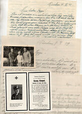 VINTAGE GERMAN WW2 LOT DEATH CARD-SOLDIERS LETTERS x 3+PHOTOGRAPH  picture