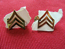 One Pair US Army Military Gold Rank E-5 Sergeant SGT Veteran collar/Hat Pin picture