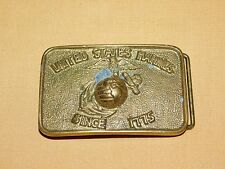 VINTAGE US  GLOBE ANCHOR UNITED STATES MARINES SINCE 1775 BRASS BELT BUCKLE picture
