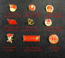 9 Pieces Chinese Badges Pins Emblems