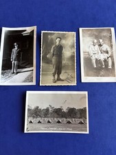 Lot of (4) WW2 USMC Officers Photo & Postcards - France 1942