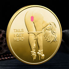 24K Gold Sexy Lucky Lady Head Tail Challenge Coin Men's Valentine's Day present picture