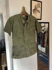 Vintage 1960s US Army Jungle Jacket Short Sleeve Slant Pocket Med Reg Vietnam picture