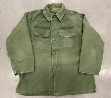 VTG Vietnam Era US Army OG-107 Sateen Utility Button Shirt Jacket Sm/Md 1964 picture