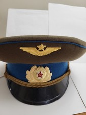 Vintage USSR Soviet Russian Air Force Officer's Military Uniform Cap Hat Size 54