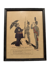 1957 West Point USMA Founders Day Dinner Framed Military Cadet Cartoon Print