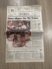 Vintage 1991 Pioneer Press Twins Celebrate Title, Puckett Honored