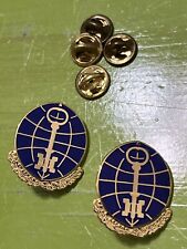 Pair US Army 12th Intelligence And Security Command Unit Crest Insignia picture