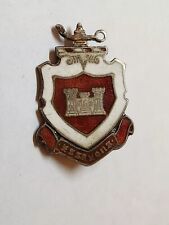 WW2 Era US Army Engineer School Sterling DI DUI Crest Insignia Pin Pinback  picture