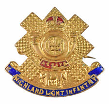 Vintage Old The Highland Light Infantry Enamel Sweetheart Brooch Badge picture