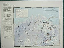 WW2 WWII MAP ~ KARELIAN FRONT SEPT-OCT 1944 ~ SOVIET ATTACKS FINNISH FRONT LINES