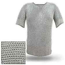 Medieval Renaissance Haubergeon Replica Warrior Chainmail Armor Long Shirt picture