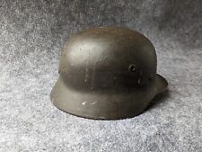 WW2 German Heer Helmet M40 Heavy Pour Paint Camouflage picture