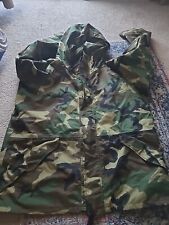 Mens MILITARY  Woodland  Parka Cd Weather Camouflage Jacket XL.  Good Condition picture