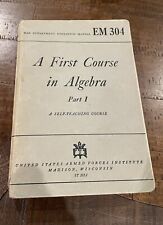 1943 WWII War Department Education Manual A First Course in Algebra Book picture