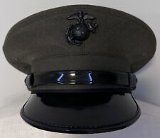 US Marine Corps USMC Alpha Dress Uniform Barracks Cover Hat Cap Green Size 7 picture