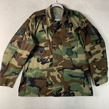 VTG Military Woodland Camo Combat Coat Shirt Mens Large Regular picture