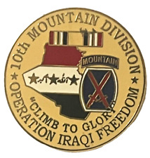 US ARMY 10th MOUNTAIN DIVISION HAT or LAPEL PIN OPERATION IRAQI FREEDOM (P189) picture