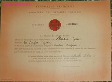 DIPL465 - Diploma Insignia Gold Blood Donors Volunteers Ministry Social Affairs