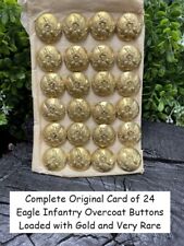Civil War Eagle Infantry 24 Overcoat Buttons on Original Card Loaded with Gold picture