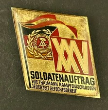 East German DDR NVA Soldatenauftrag XXV 1974 Military Competition Badge Pin